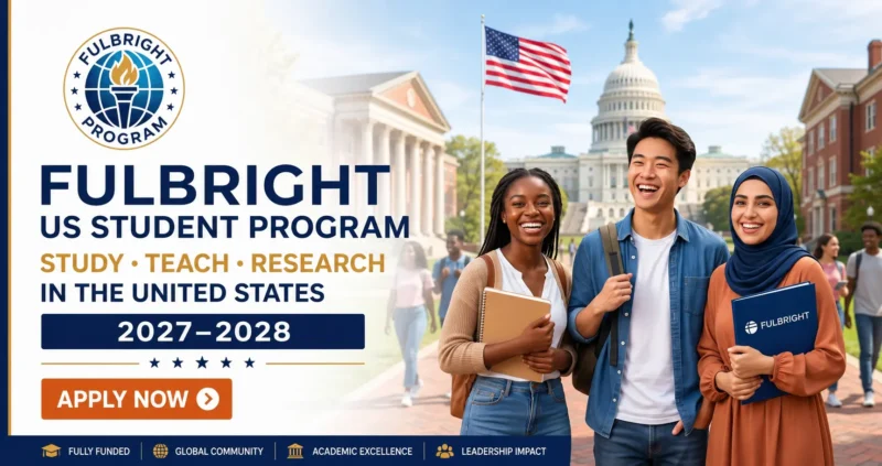 Fulbright US Student Program 2027-2028 — fully funded study, research and teaching grant for US citizens abroad, national deadline October 6 2026